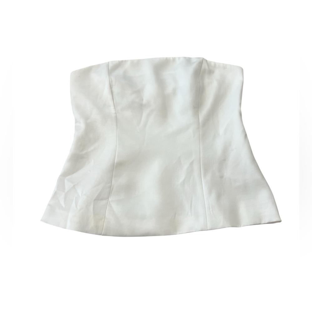 Zara White Strapless Structured Bustier Top